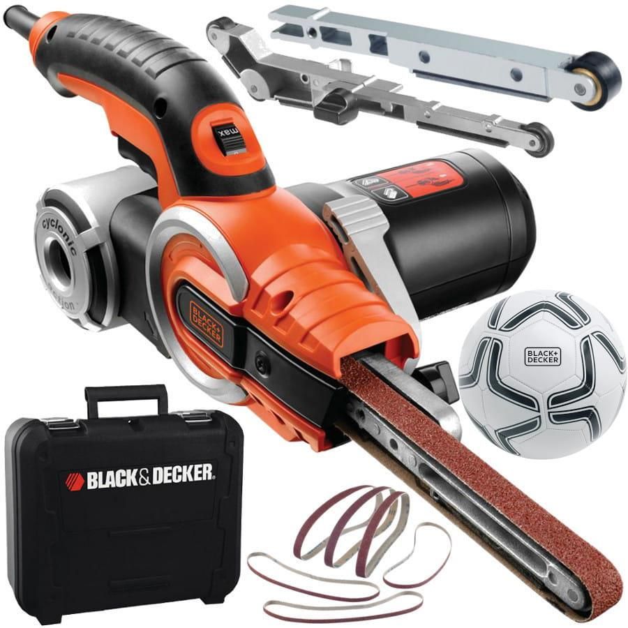 Ленточная шлифовальная машина Black+Decker KA902EK, с кейсом и пилой