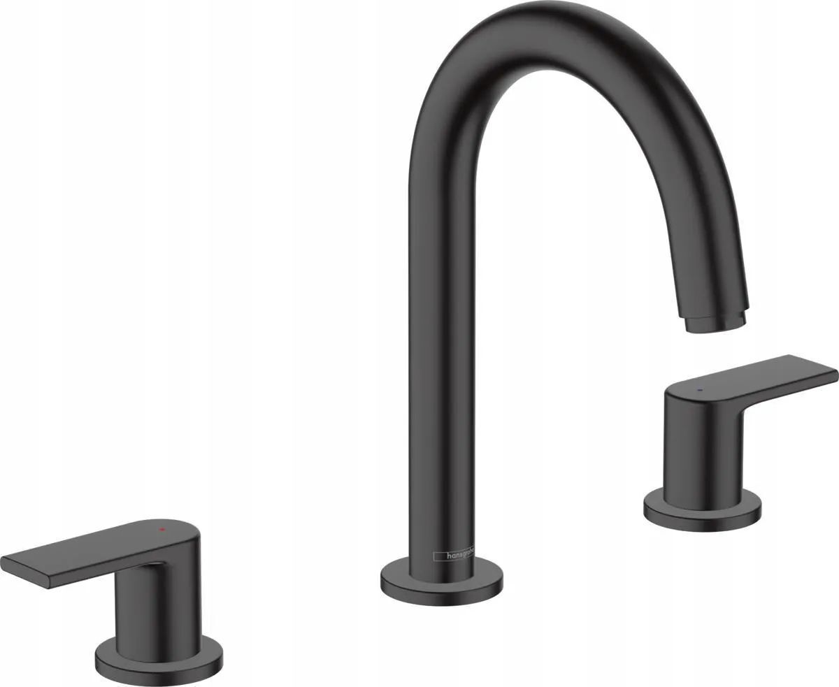 Смеситель для раковины Hansgrohe Vernis Shape 3 отверстия черный матовый (71563670)
