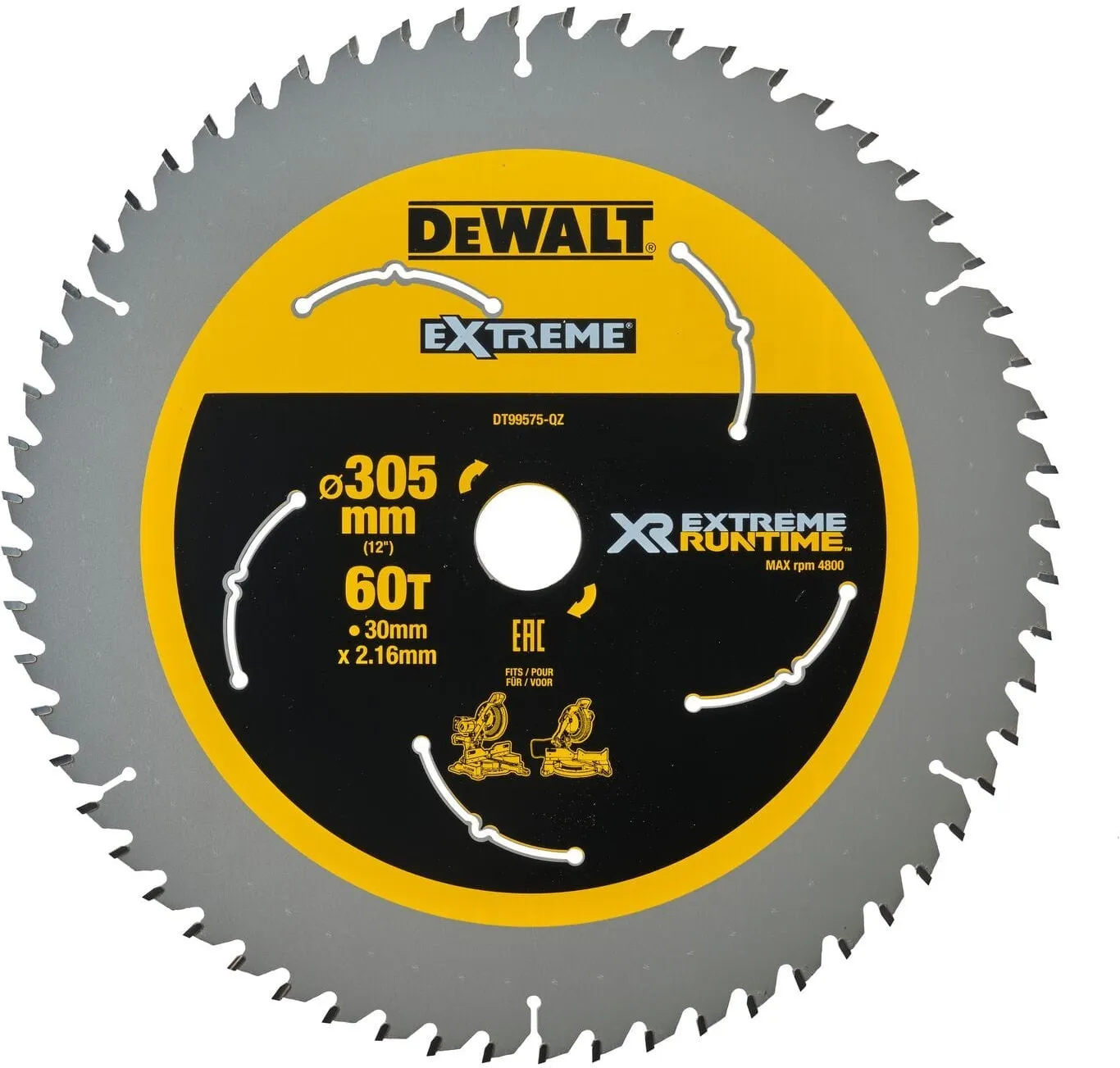 Пильный диск XR FlexVolt DeWalt DT99575, 305x30 мм, 60 зубьев