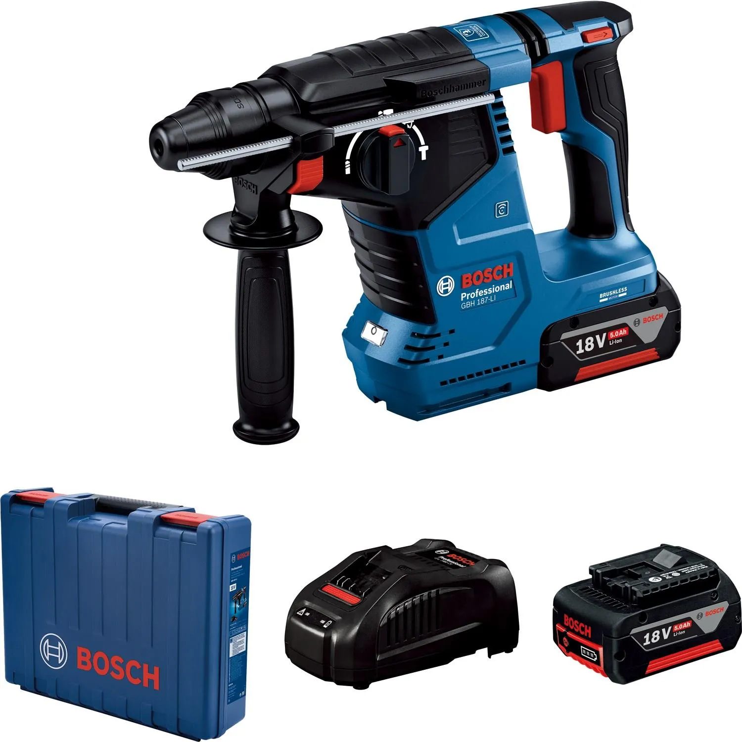 Аккумуляторный перфоратор Bosch GBH 187-LI Professional 0611923021