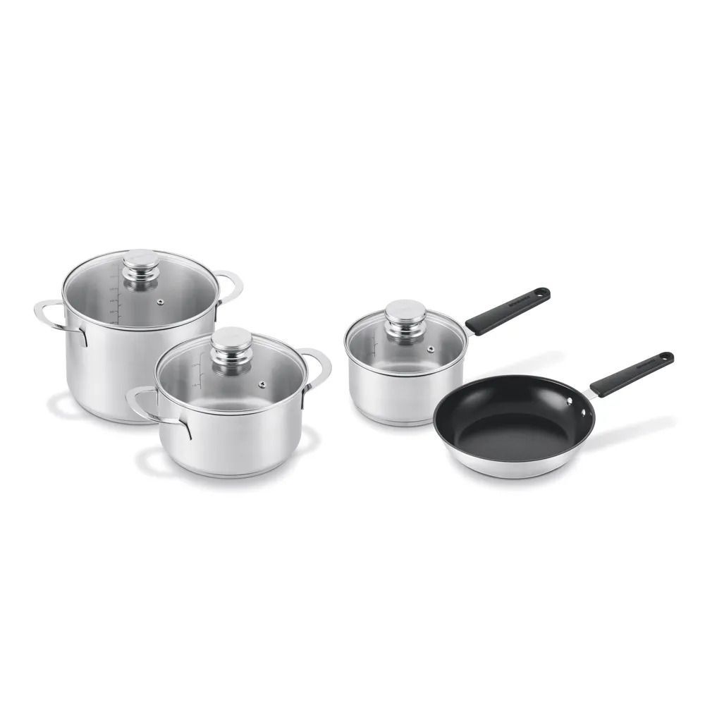 Набор посуды 4 предмета Brabantia 30004793 коллекция Enjoyment из нержавеющей стали, цвет серый