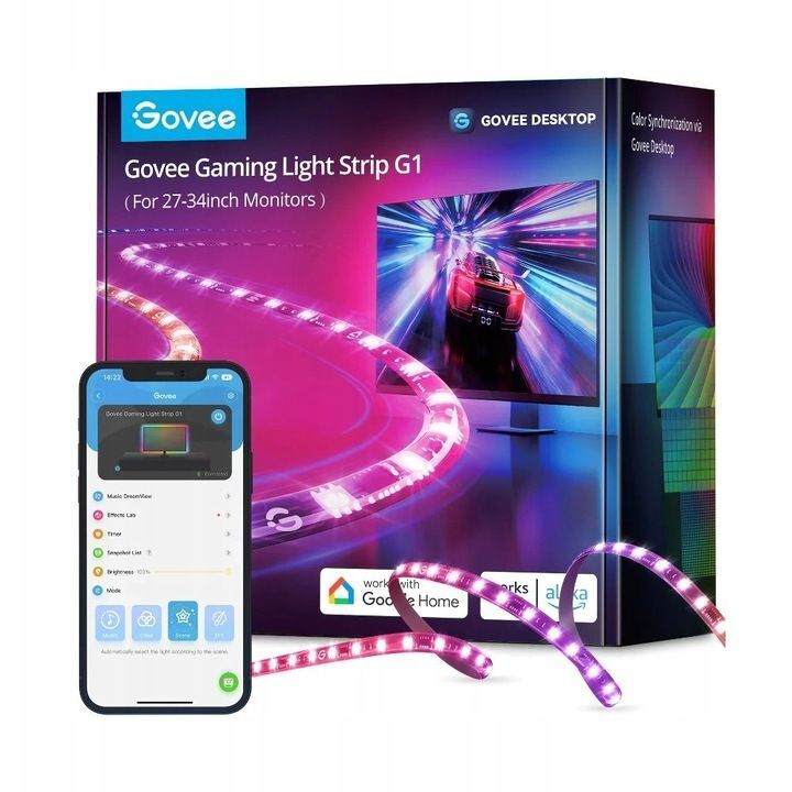 Светодиодное освещение ДЛЯ МОНИТОРА Govee H6609 Gaming Light Strip G1 RGBIC 27-34 дюйма