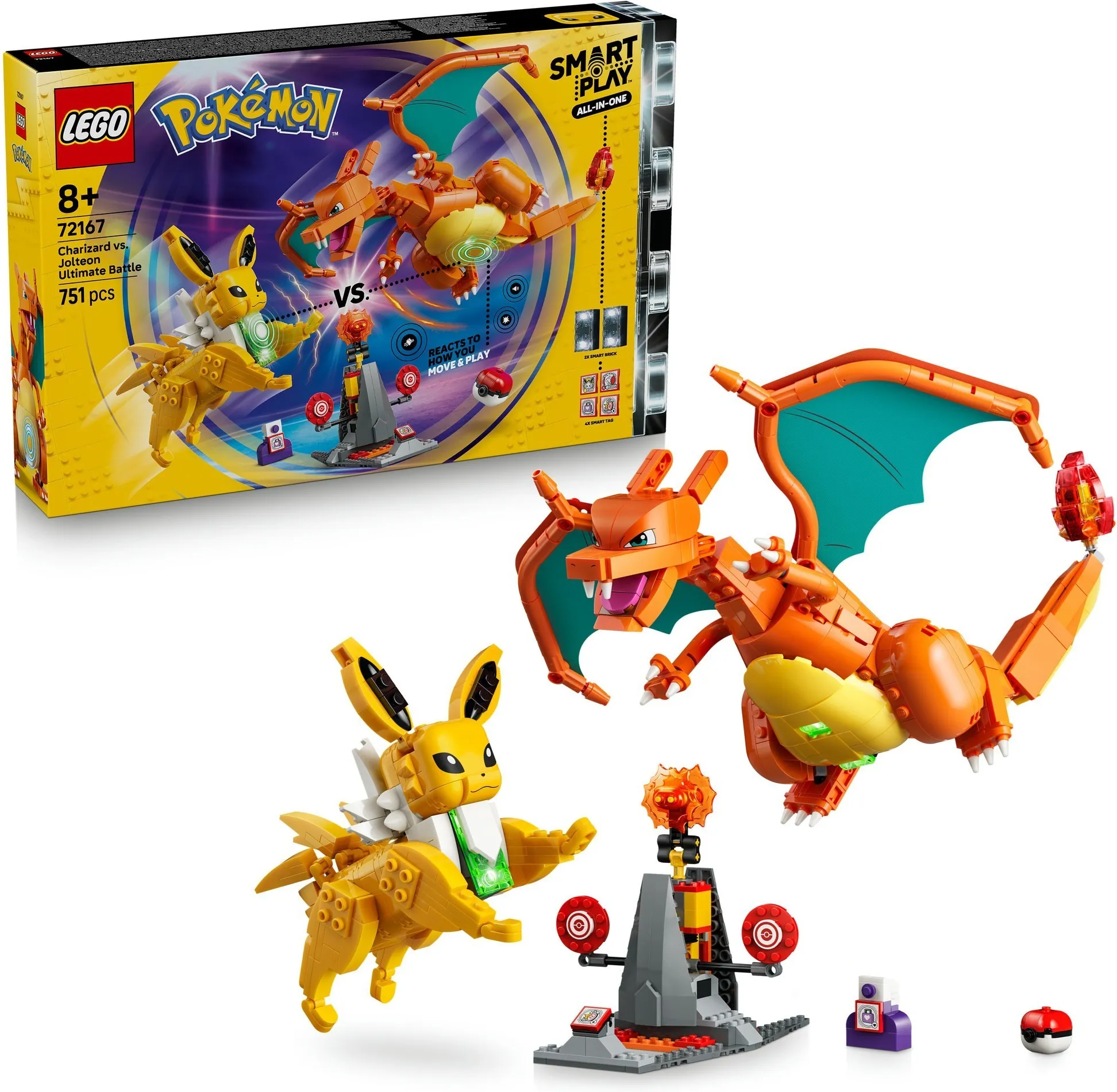 Конструктор LEGO Pokemon 72167 SMART Play: Чаризард против Джолтеона Финальная битва