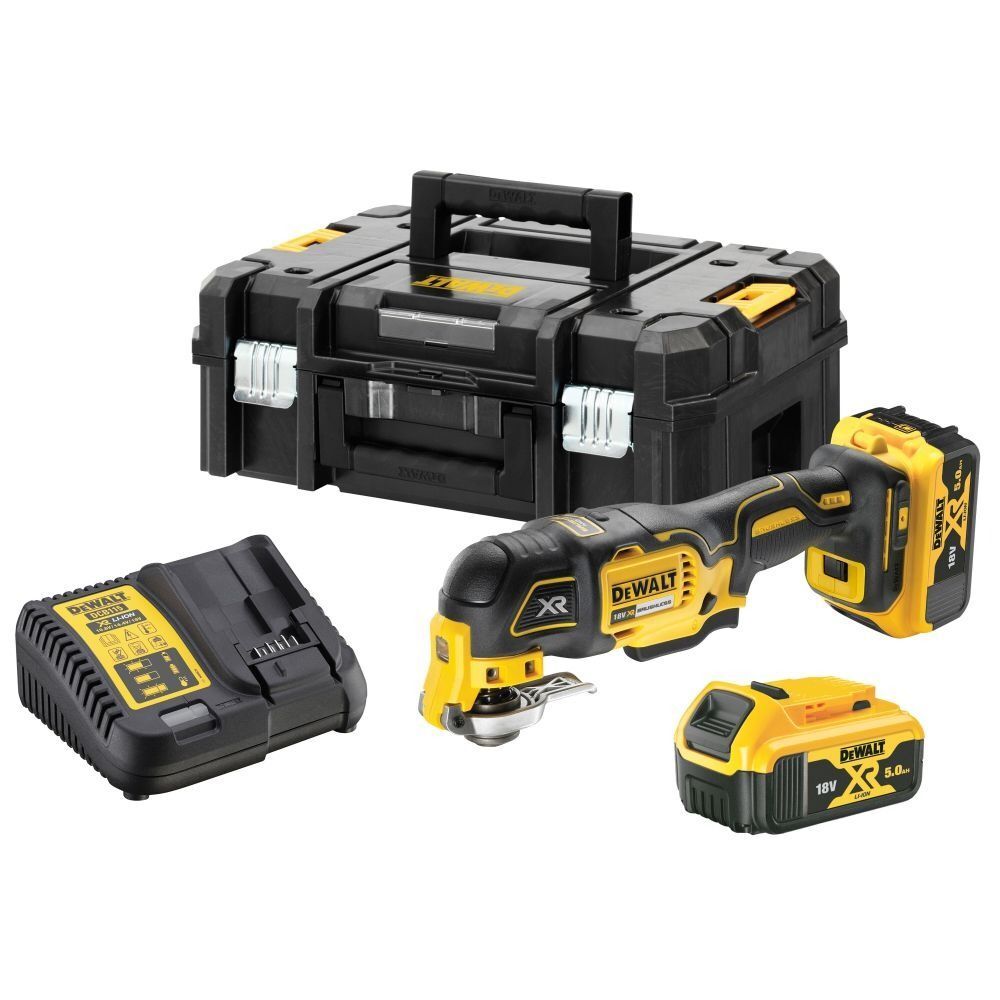 Аккумуляторный бесщеточный многофункциональный инструмент DEWALT, 18 В с 2 АКБ 5 Ач и ЗУ, в кейсе TSTAK, DCS356P2