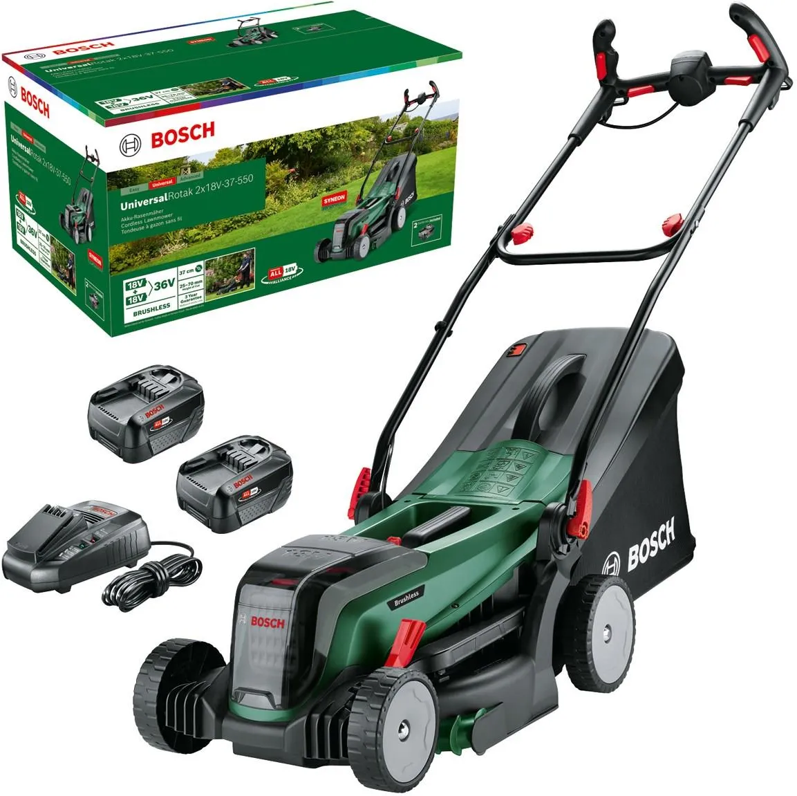 Газонокосилка аккумуляторная Bosch UniversalRotak 2x18V-37-550 06008B9E00
