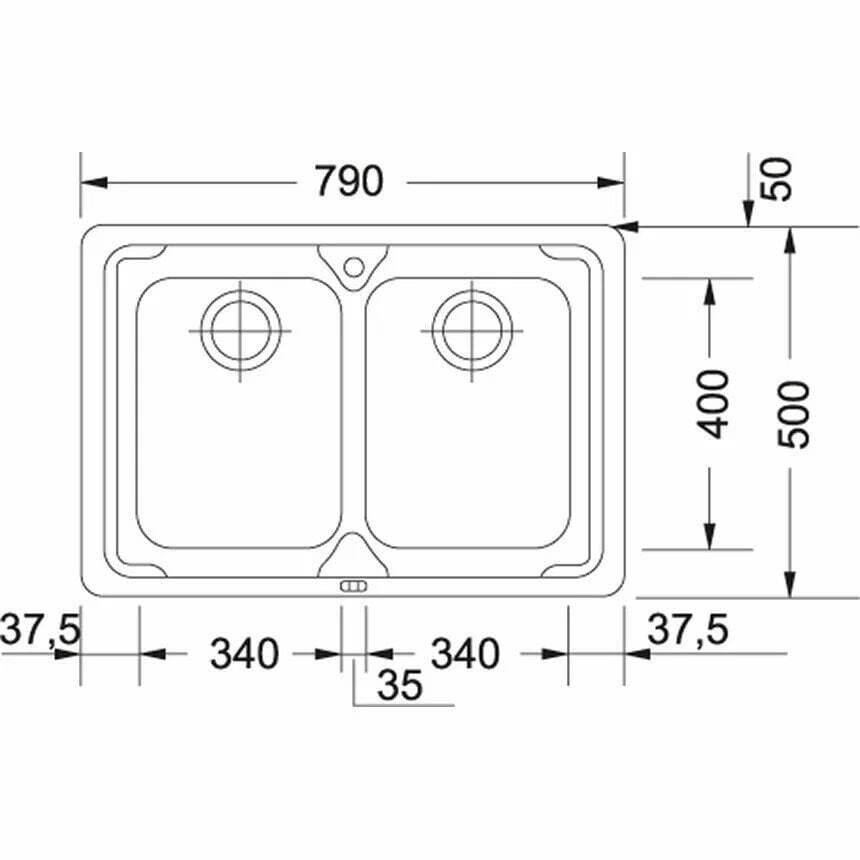 Кухонная раковина Franke Logica LLL 620-34-34 101.0153.295, нержавеющая сталь, лен