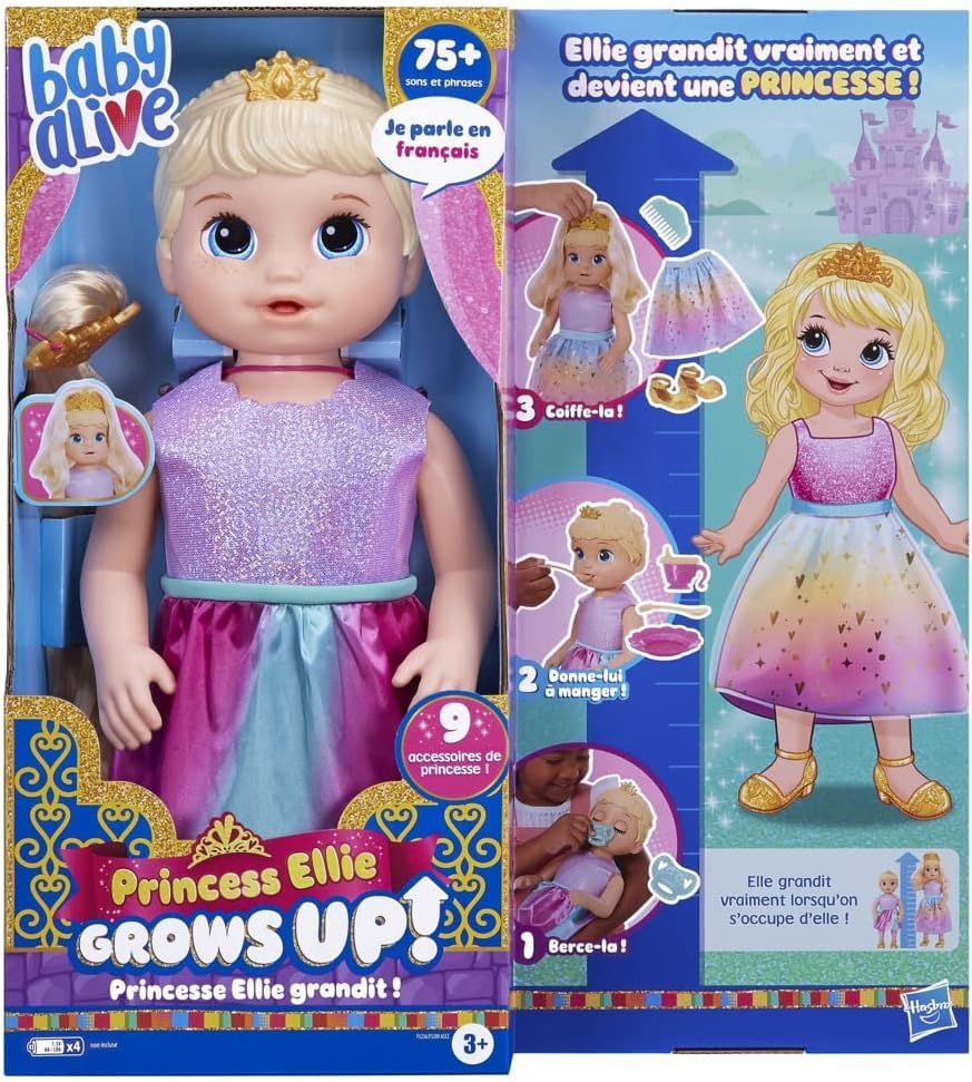 Игровой набор с куклой BABY ALIVE PRINCESS ELLIE GROWS UP! INTERACTIVE DOLL WITH ACCESSORIES (F5236)