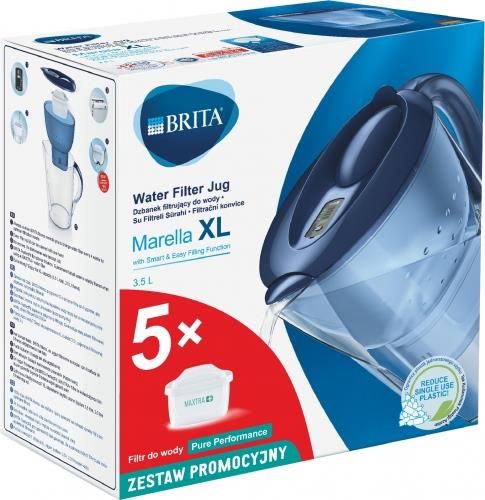 Фильтр-кувшин BRITA Marella XL 3,5 л, синий (5 картриджей MAXTRA+ Pure Performance)