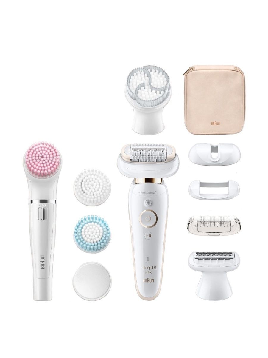 Эпилятор Braun SES 9100 Silk-epil 9 Flex Beauty Set + щетка для лица, white