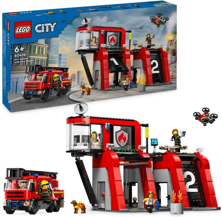 Конструктор LEGO City 60414 Пожарная часть с пожарной машиной
