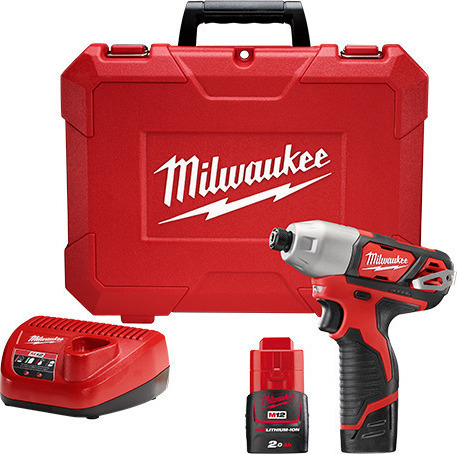 Ударный шуруповёрт Milwaukee M12 BID-202C с 2х2.0 Ah, ЗУ и кейсом 4933441960