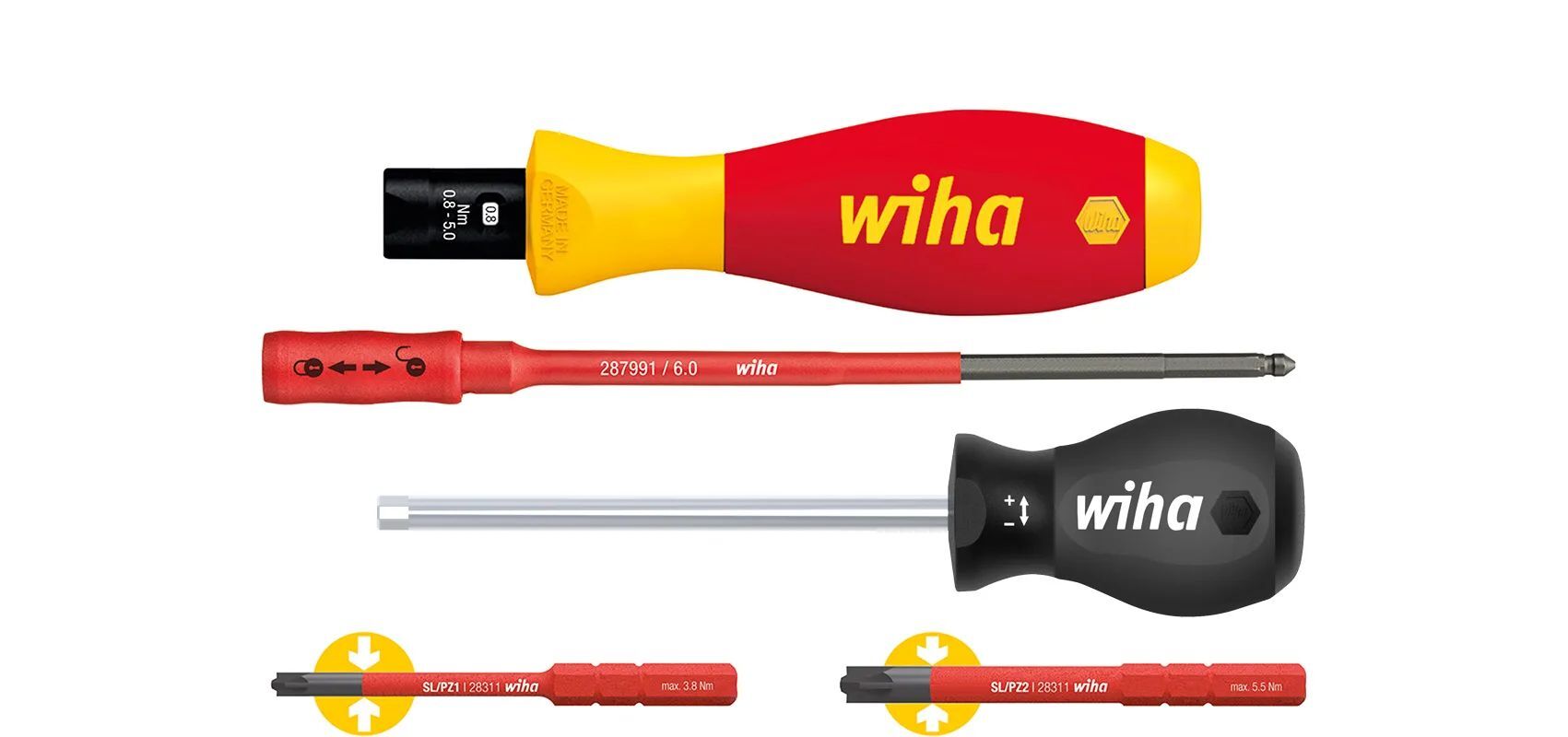Набор динамометрических отверток Wiha 38074 0.8 - 5 Нм