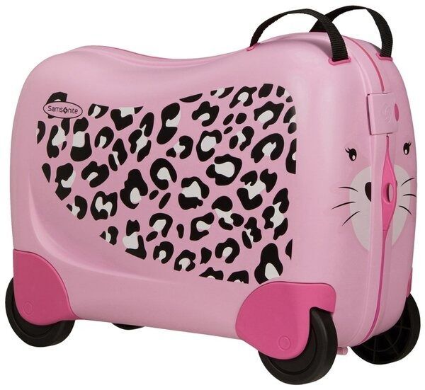 Детский чемодан-тележка Samsonite Dream Rider, 28 л, розовый леопард