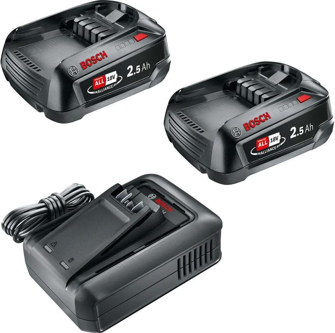 Стартовый набор 2 аккумулятора + зарядное устройство Bosch Starter Set 18V (2x2.5Ah + AL 18V-44) 1600A031T5