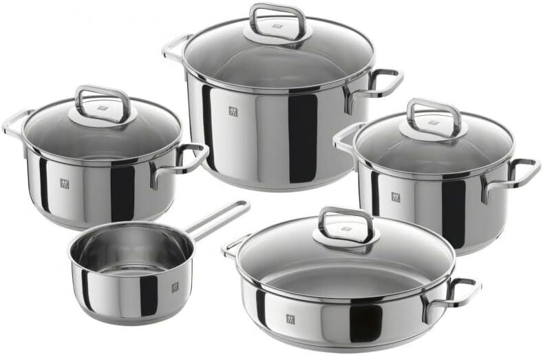 Набор кастрюль Zwilling Quadro из нержавеющей стали, 9 предметов (65060-002)