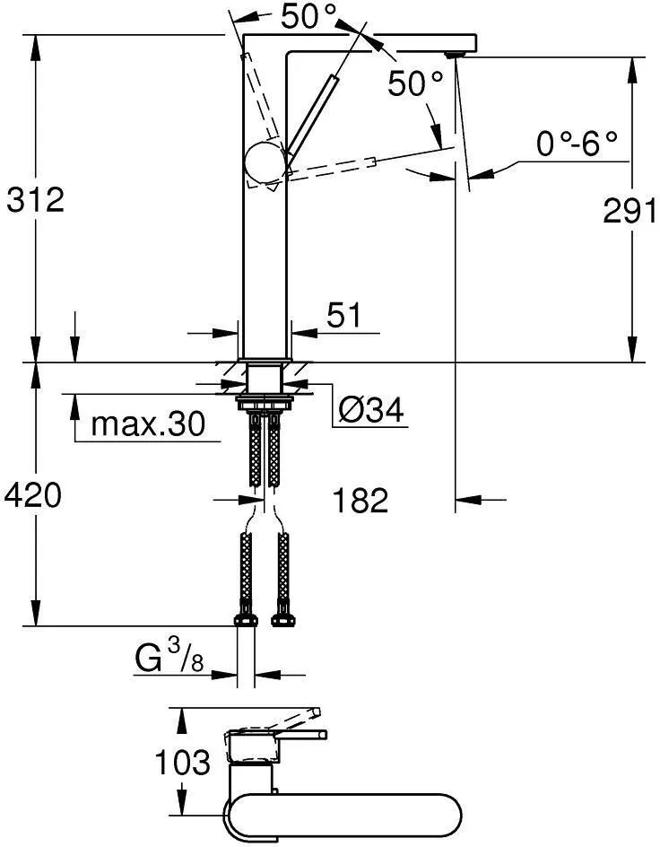 Смеситель Grohe Plus Нержавеющая сталь 32618Dc3