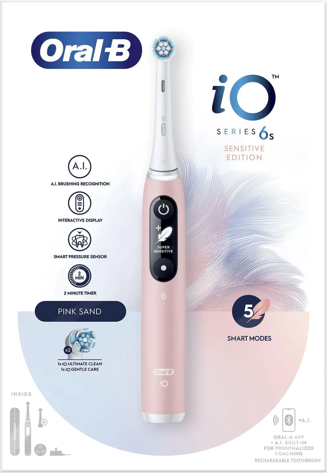 Электрическая зубная щетка Oral B iO 6S розовая