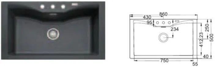 Кухонная раковина Franke ACQUARIO ACG 610-N 114.0185.318, графит