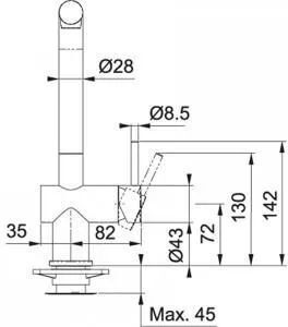 Кухонный кран Franke Studio Active Plus 115.0524.890, Матовый Черный