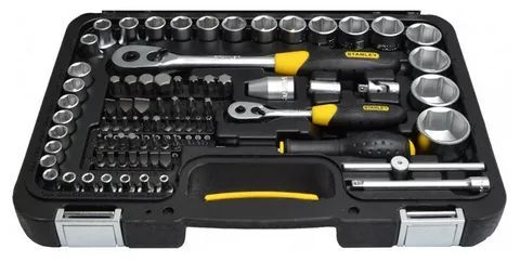 Набор головок с трещоткой Stanley 1/4" и 1/2" + аксессуары, 96 предметов
