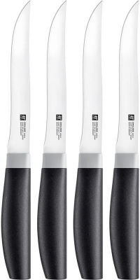 Набор 4 ножей для стейков Zwilling Now S, 12 см, черный