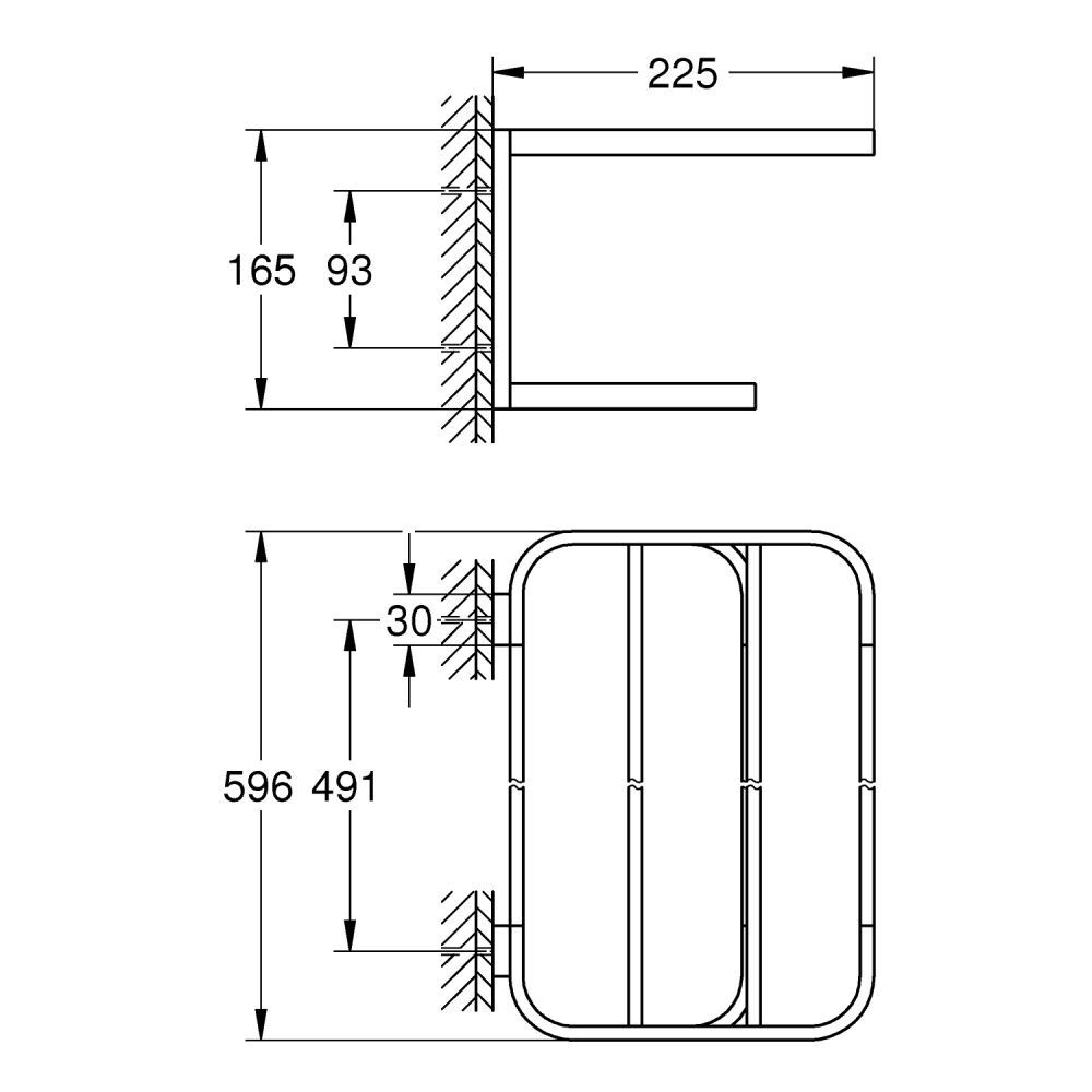 Полка для полотенец из нержавеющей стали Grohe Selection 41066dc0