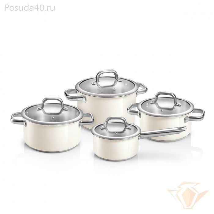 Набор кастрюль Tescoma Delight 780110 8 пр. белый