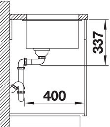 Врезная кухонная мойка 46 см, Blanco Subline 800-U, антрацит