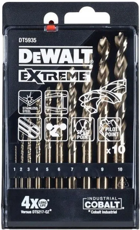 Набор сверл по металлу Extreme Cobalt (10 шт.) DeWalt DT5935-QZ