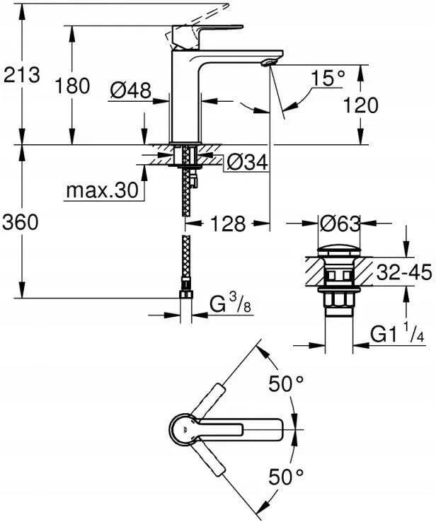 Смеситель для раковины Grohe Lineare S chrome 23106001