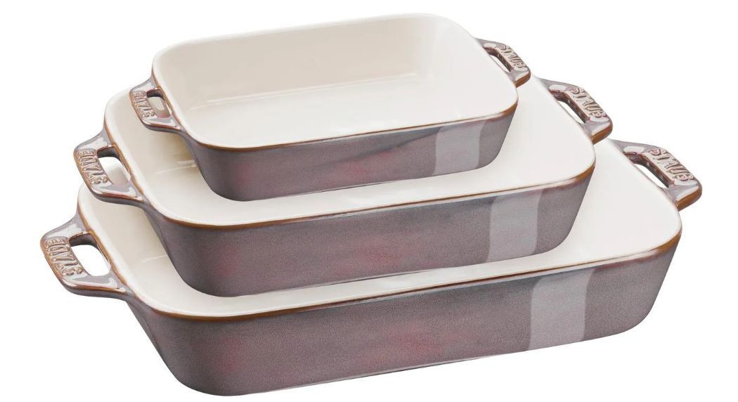 Набор из 3 прямоугольных сервировочных мисок Staub Cooking, античный графит (40508-173-0)