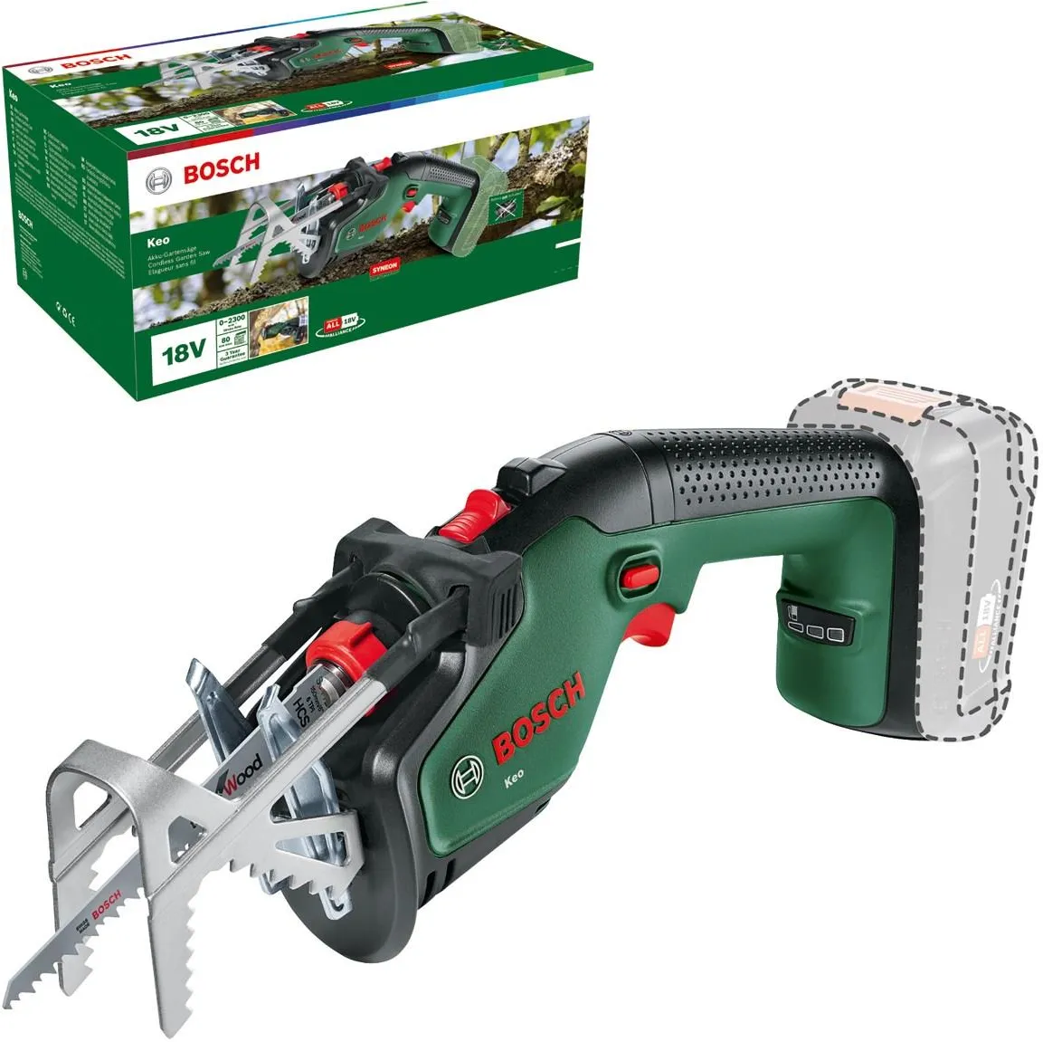 Аккумуляторная садовая сабельная пила Bosch KEO 18 LI 0600861A01