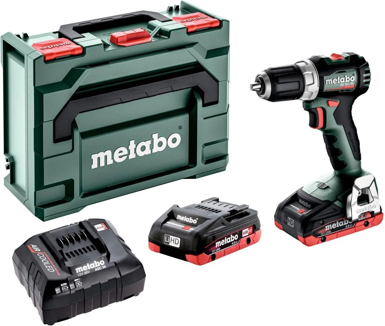 Дрель-шуруповерт аккумуляторная Metabo BS 18 L BL 613155800 в кейсе metaBOX с 2 аккумуляторами 4.0Ah и ЗУ