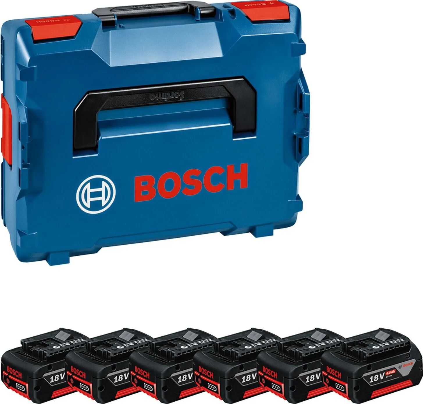 Набор 6 аккумуляторов + кейс Bosch 6xGBA 18V 4.0Ah + L-BOXX 136 Professional 1600A02A2S