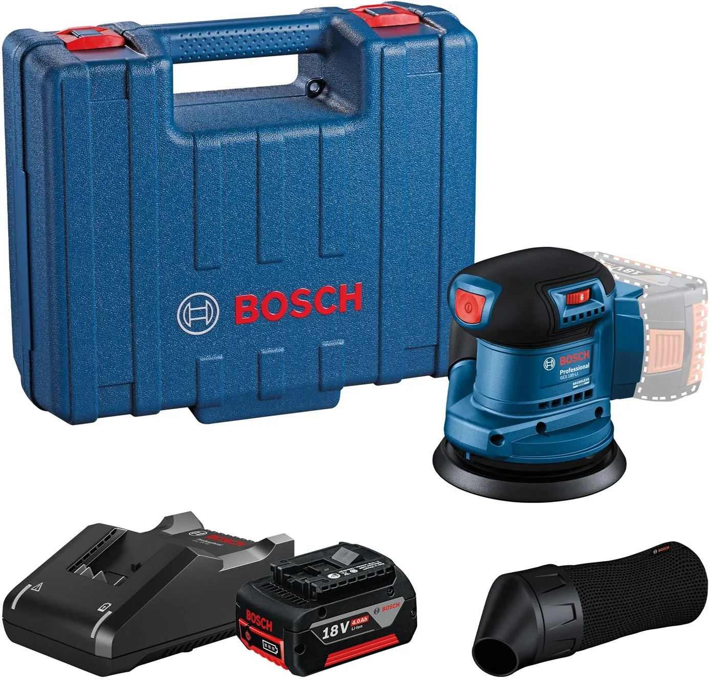 Эксцентриковая шлифовальная машина аккумуляторная Bosch GEX 185-LI Professional 06013A5021