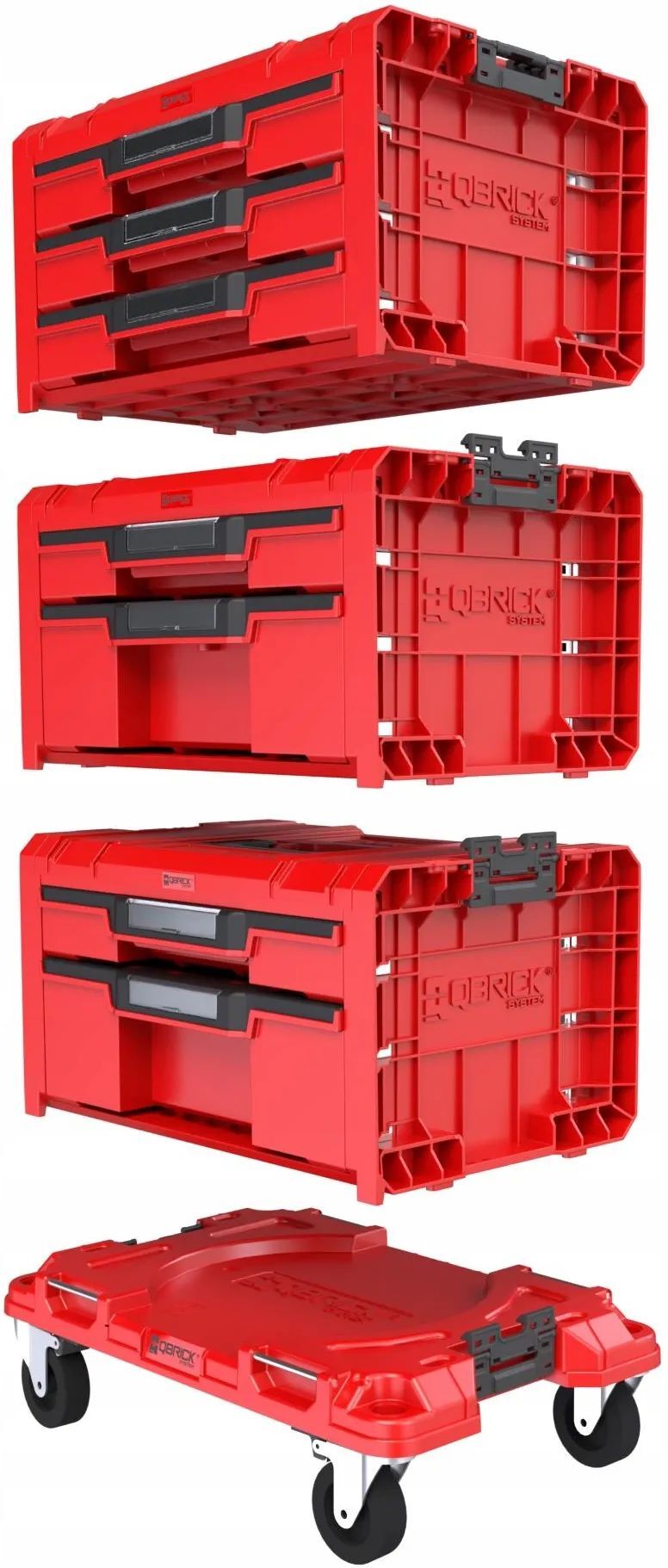 Модульные ящики Qbrick Pro Drawer Set 3 QS322 Красный Ultra HD Z258353PG013