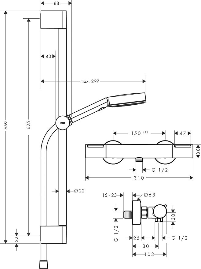 Смеситель для ванной Hansgrohe Pulsify Select S 24272670 черный матовый