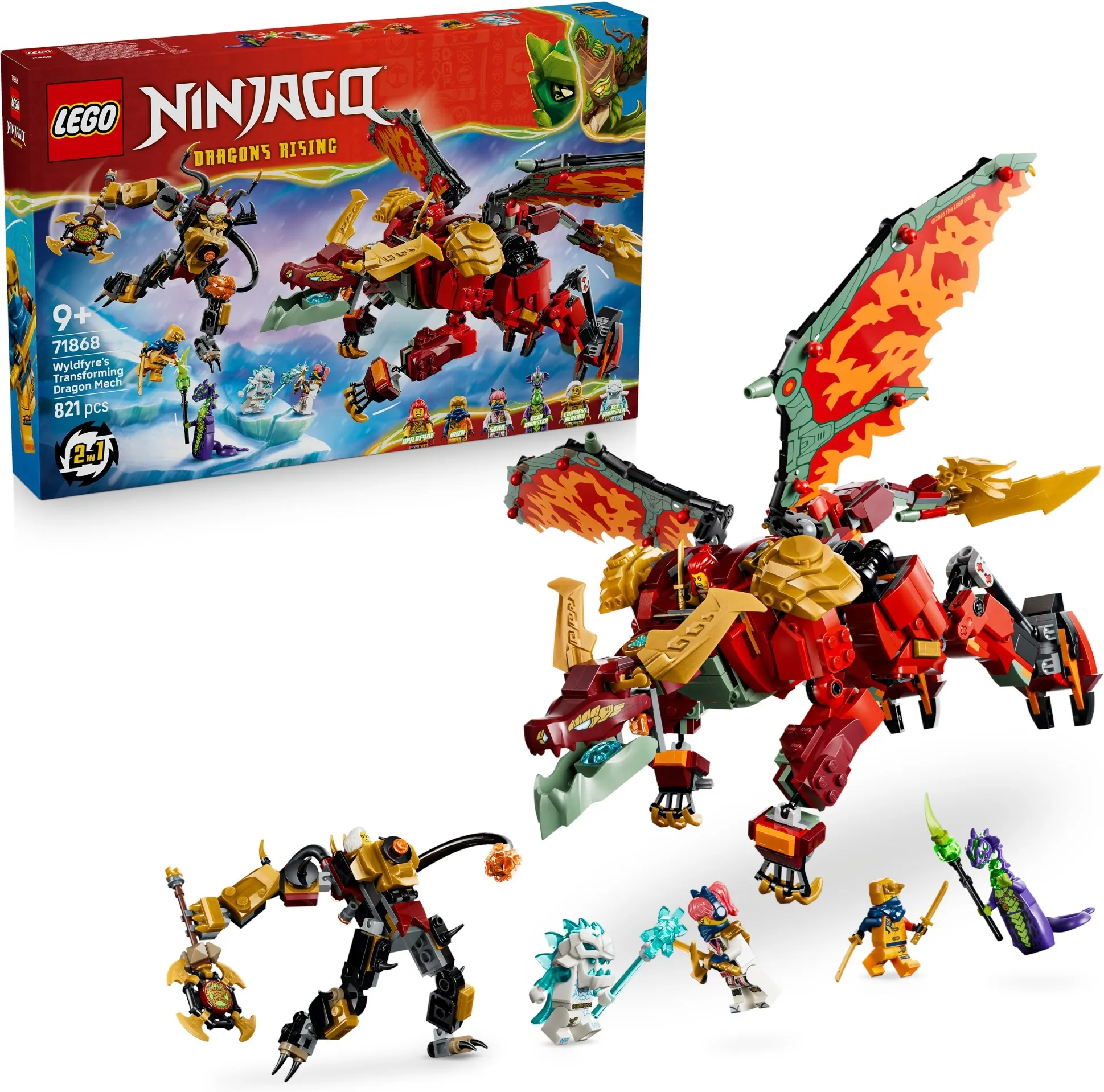 Конструктор LEGO NINJAGO 71868 Трансформирующийся драконий мех Уайлдфайр
