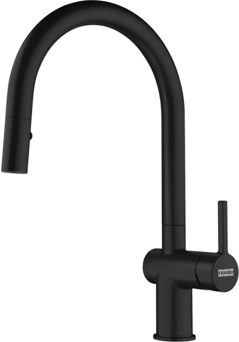 Кухонный кран Franke Active J pull down spray 115.0653.404, черный матовый