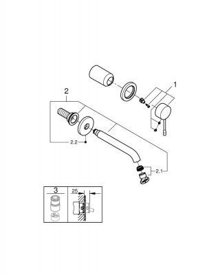 Однорычажный настенный смеситель Grohe Essence 29192DC1
