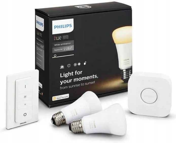 Комплект умных светодиодных ламп Philips Hue White Ambiance E27, 3 шт.