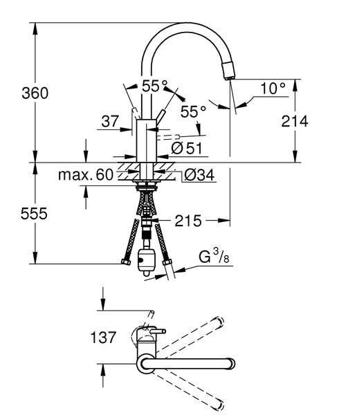 Смеситель для кухни Grohe Concetto 32663003