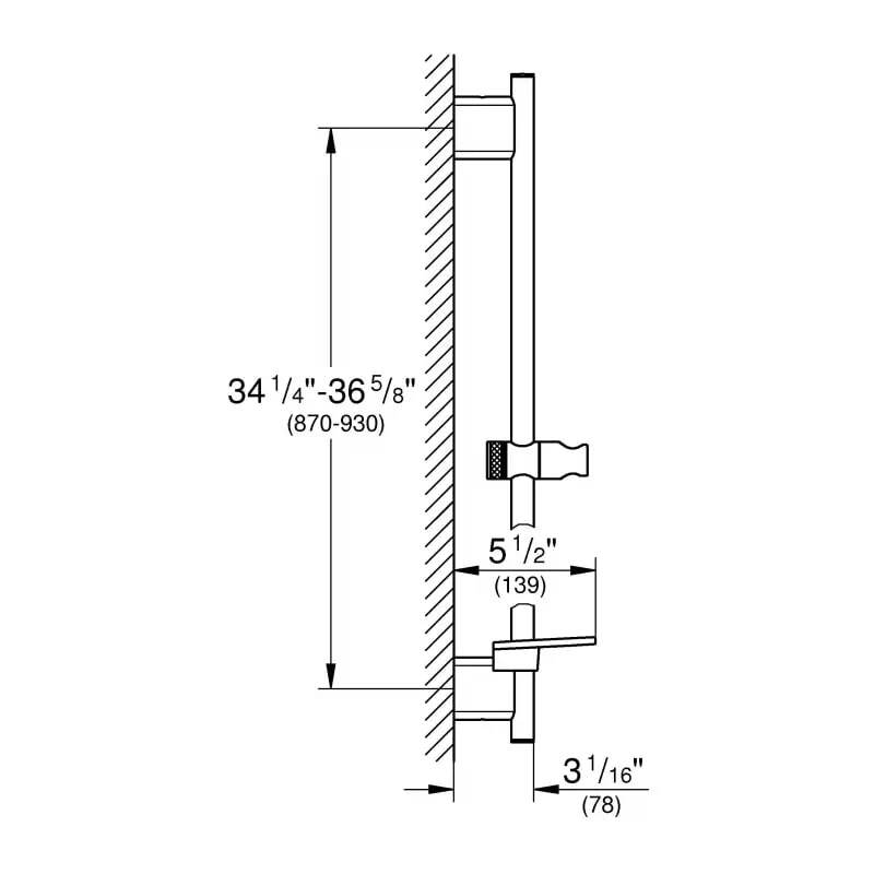 Душевая штанга Grohe SmartActive 900 Hard Graphite 26603AL0
