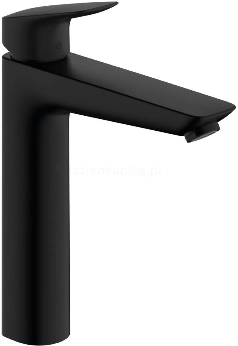 Смеситель для раковины Hansgrohe Logis 190 со сливным гарнитуром 71090670 , матовый черный
