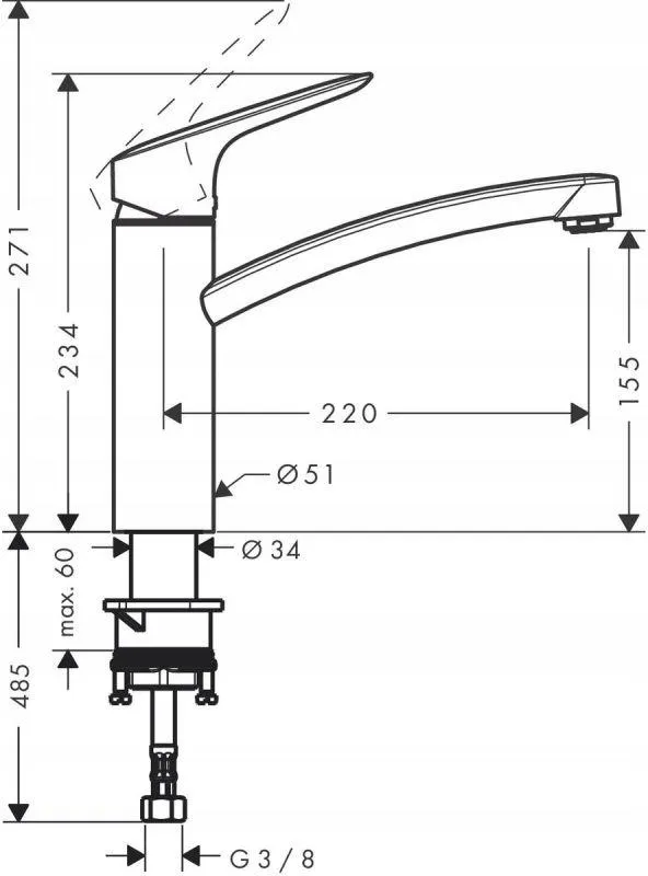 Смеситель Hansgrohe Talis S, хром 71832000