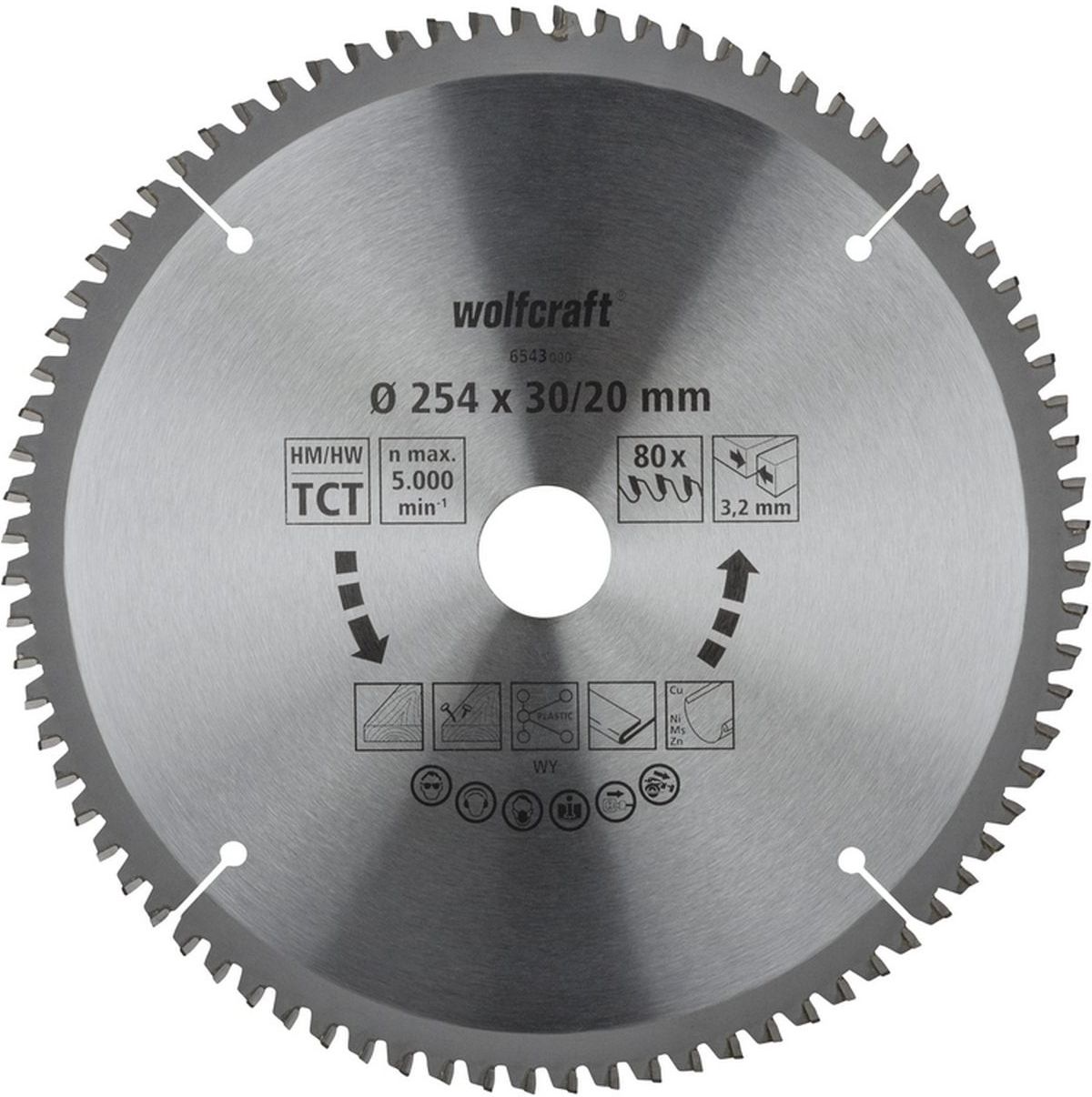 Пильный диск Wolfcraft 254 WF6543000, 254 мм