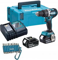 Аккумуляторная ударная дрель-шуруповёрт Makita DHP484RTJ 18 В, 2×5,0 А·ч АКБ, ЗУ, кейс Makpac