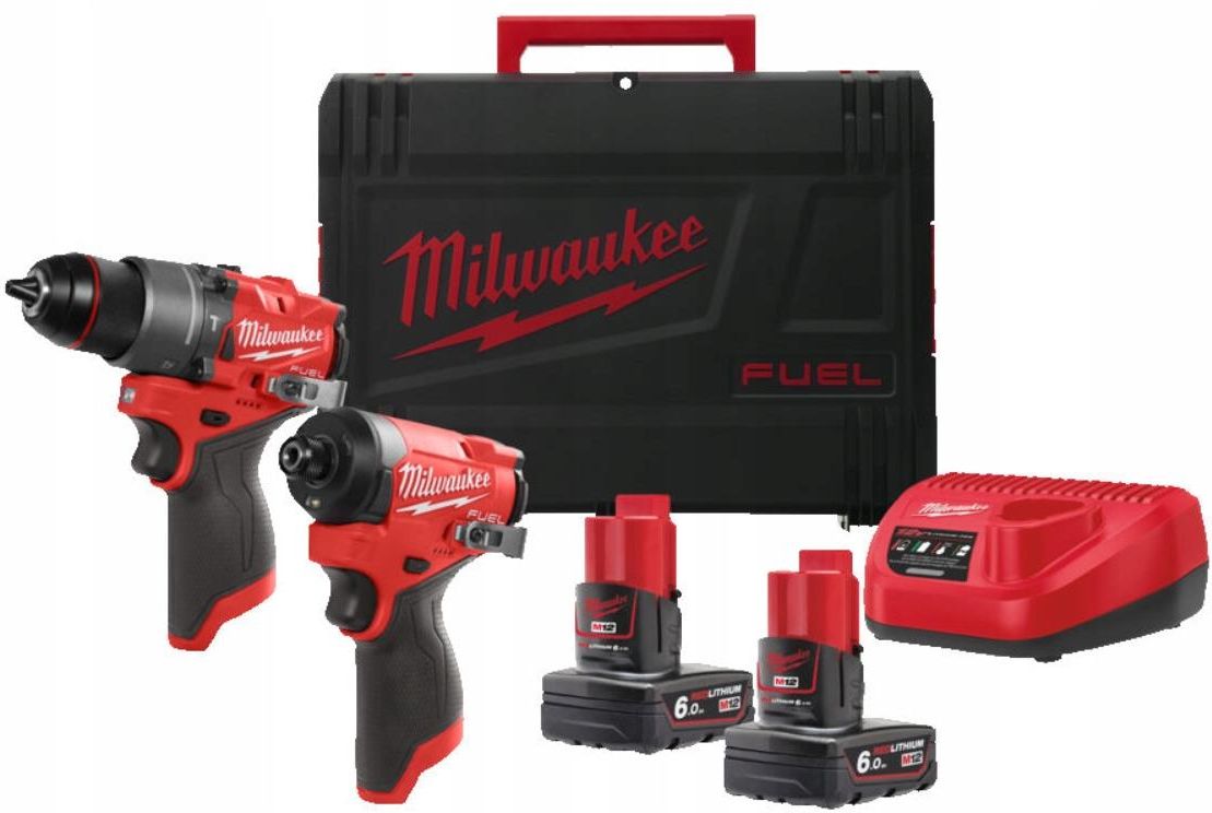 Набор аккумуляторных инструментов Milwaukee M12 FPP2A2-602X 4933480588 2х6,0 Ач в кейсе HD Box с АКБ и ЗУ