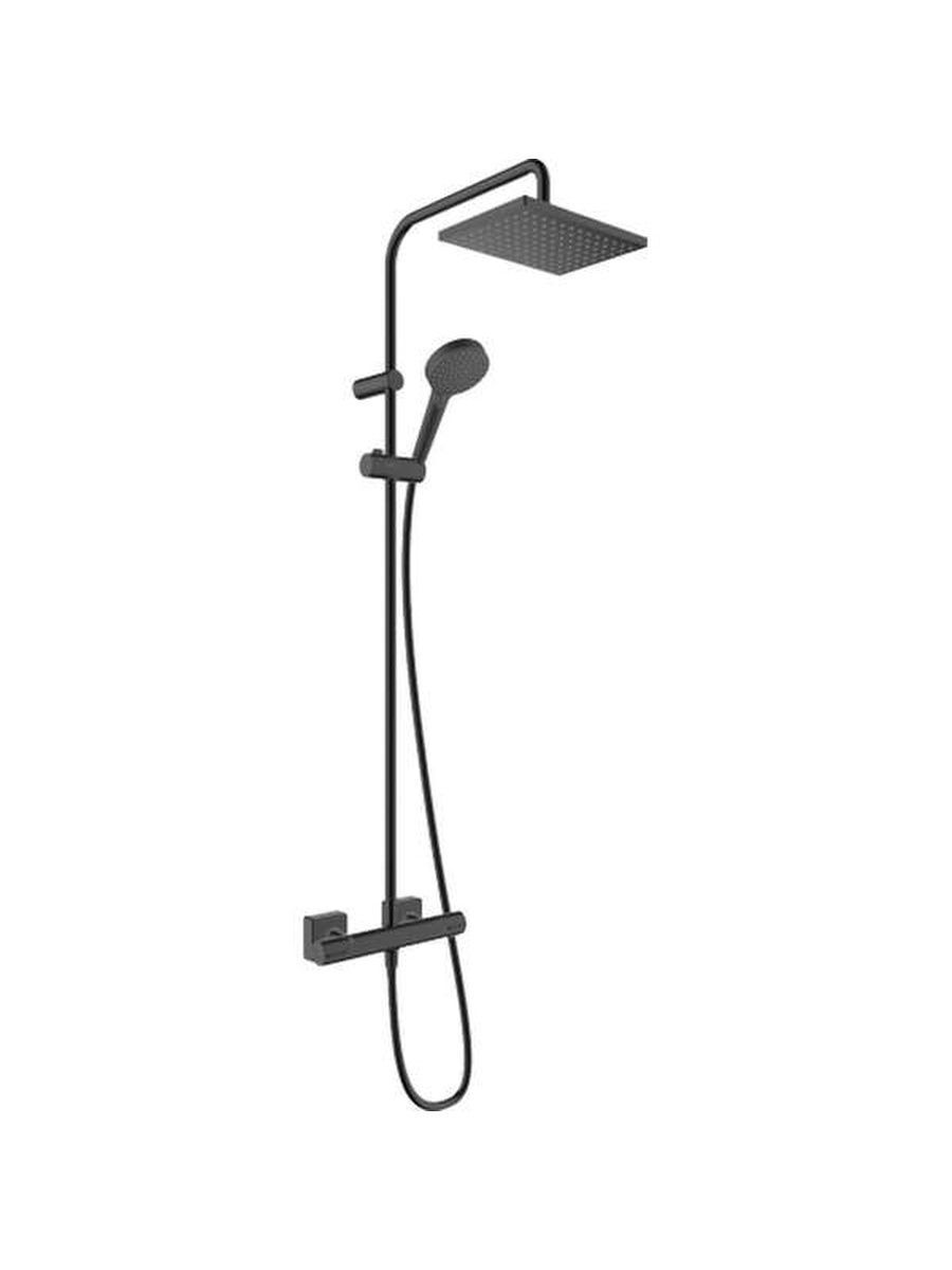 Душевая стойка Hansgrohe Vernis Shape 26286670 с термостатом, черный