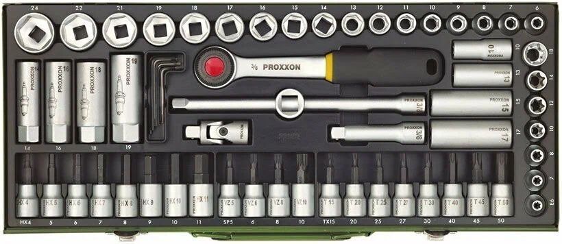 Компактный набор с трещоткой 3/8", 65 поз. 23112 Proxxon